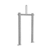 Fastening and connecting parts | for concrete barriers/thresholds | Straight connecting element (180) for securely connecting concrete barriers (series 3F200) | tool-free installation, made of steel, galvanized